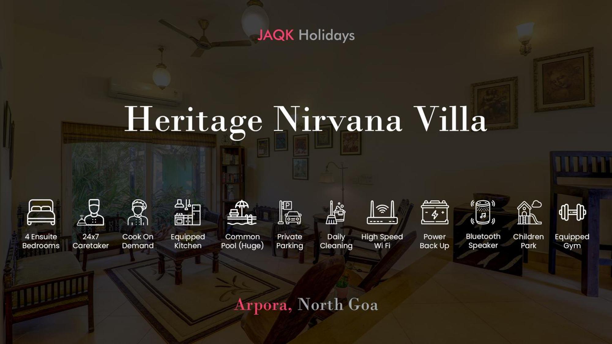 Heritage Nirvana Villa - 4Bhk, Goa Calangute Kültér fotó